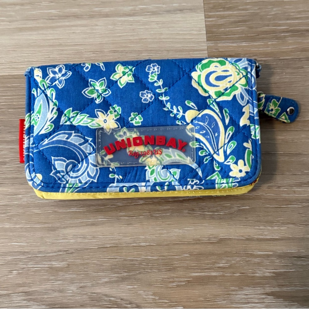 UNIONBAY | Blue and Yellow Floral Quilted Wallet